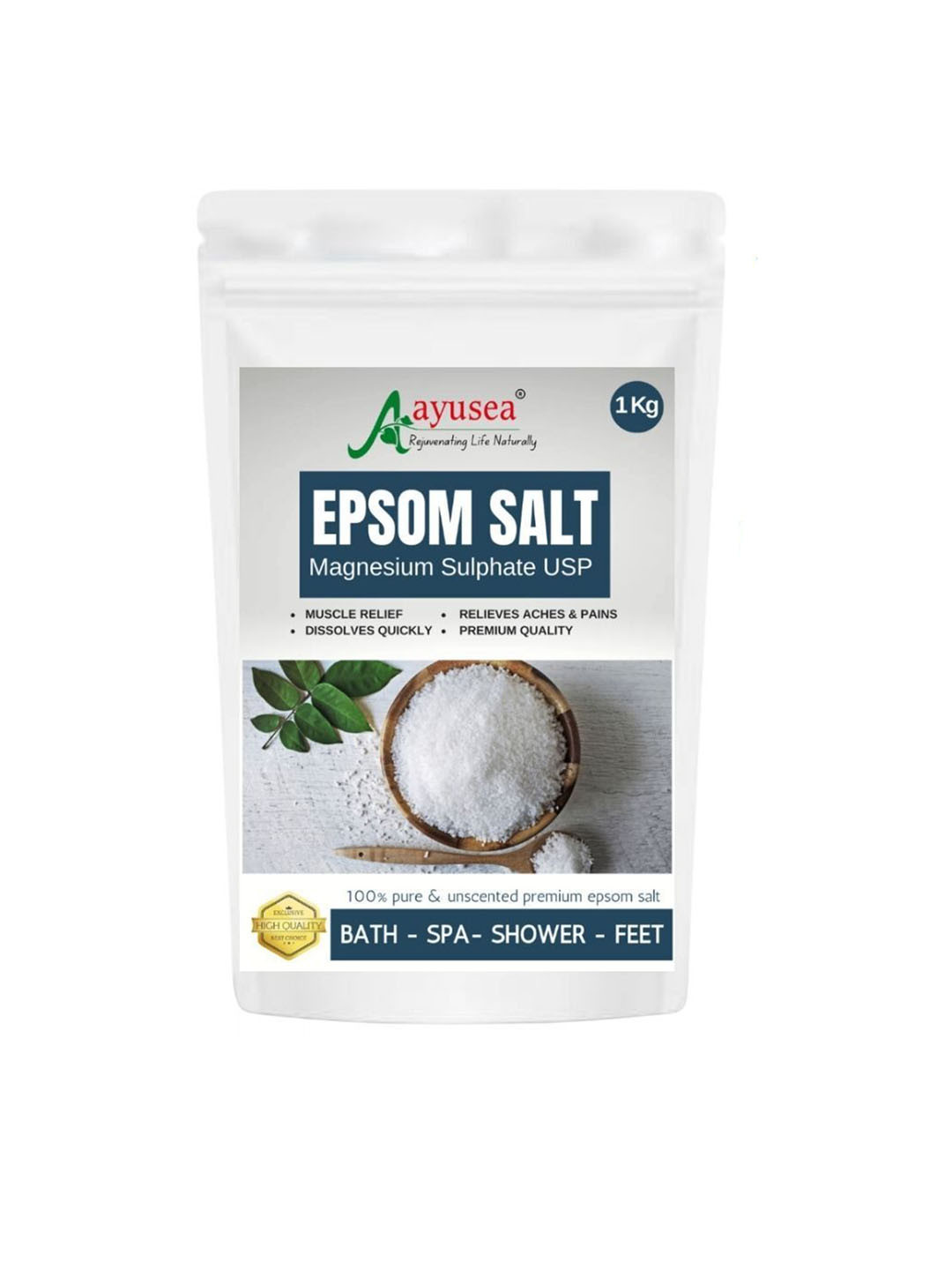 AYUSEA HEALTHCARE Epsom Bath Salt For Muscle Relax & Foot Soak - 1 Kg
