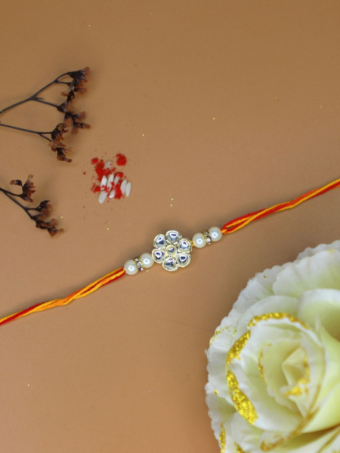 Anouk Thread Rakhi Greeting Card & Roli Chawal