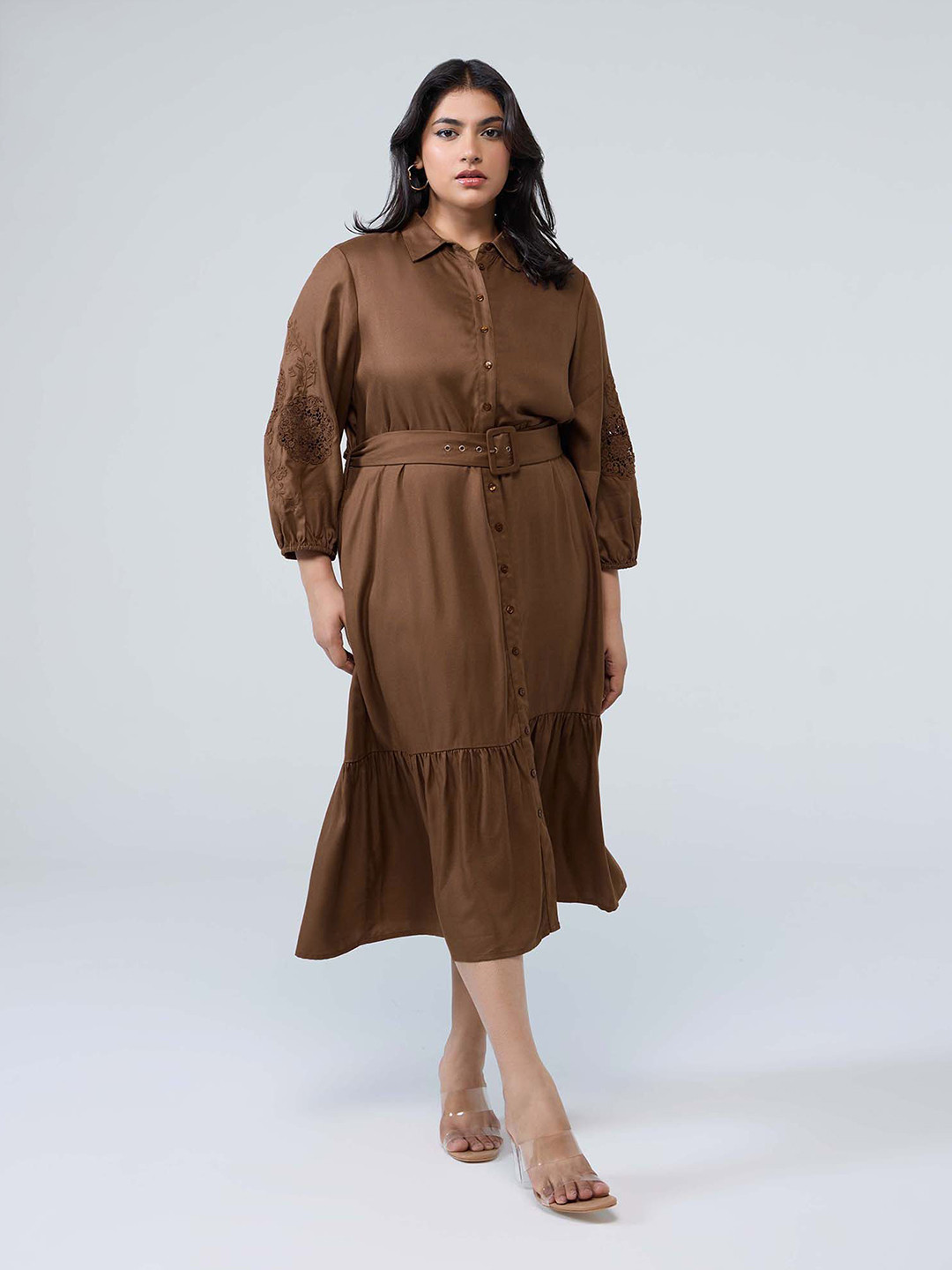 20Dresses Women Woven Shirt Midi Dress