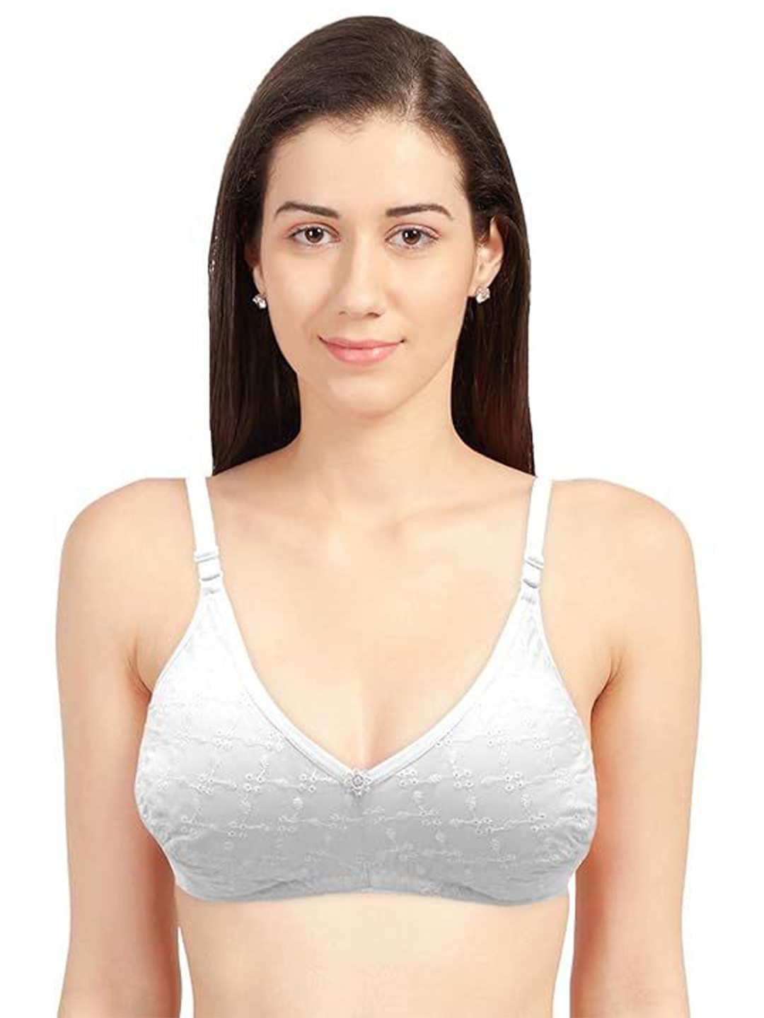 Sonari Women Medium Coverage Non Padded Chikankari Bra