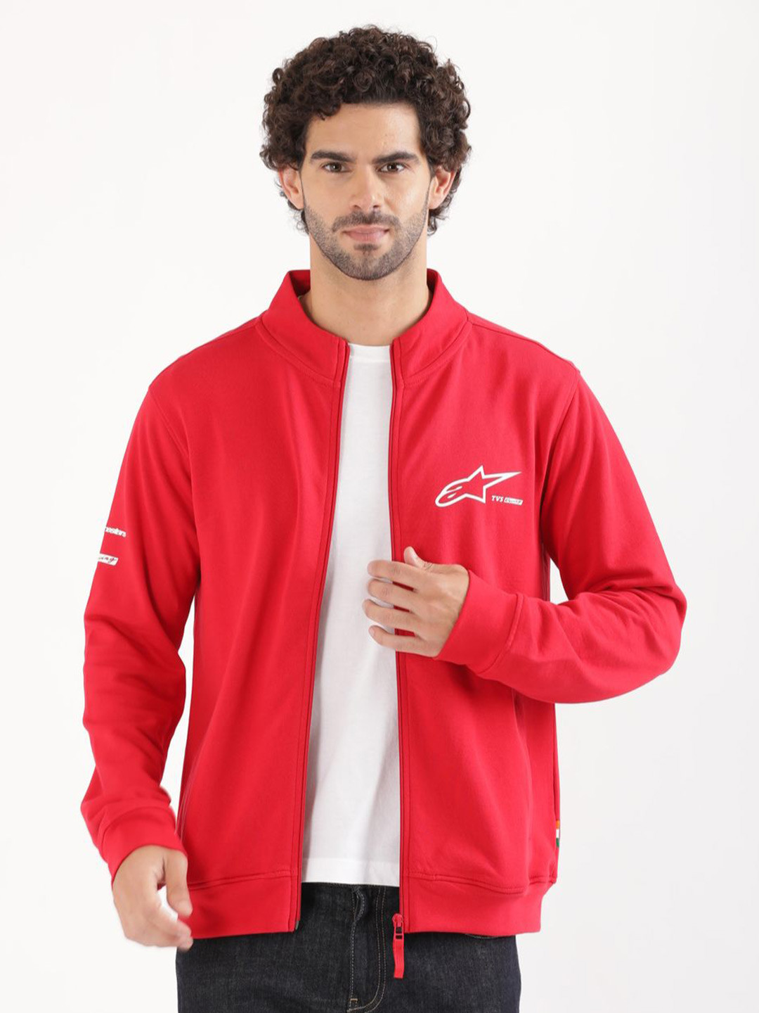 TVS Racing x Alpinestars Men Mock Collar Pure Cotton Sweatshirt