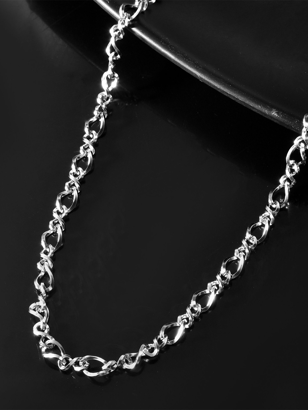 PYR FASHION Men Sterling Silver-Plated Minimal Infinity Link Chain