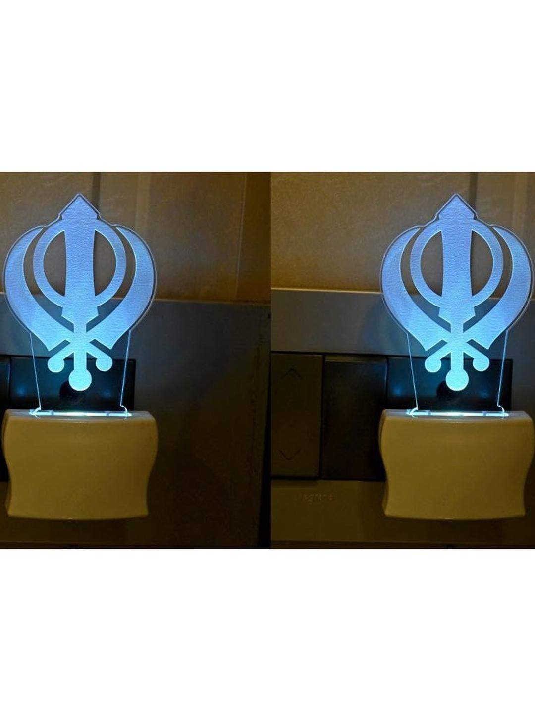 SOMIL  3D Illusion Sikhism Khanda Night Wall Lamp