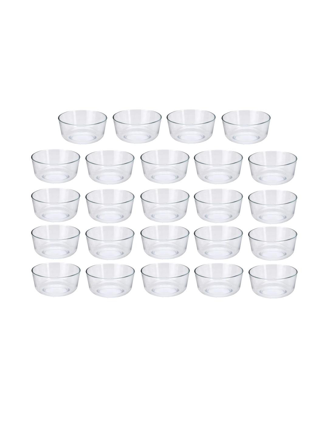 SOMIL Transparent 24 Pieces Glass Dishwasher and Microwave Safe Serving Bowl