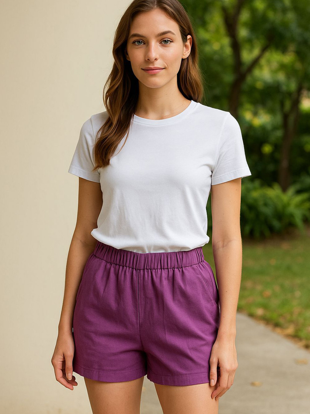 Kesudi Women Regular Fit High-Rise Cotton Above Knee Shorts