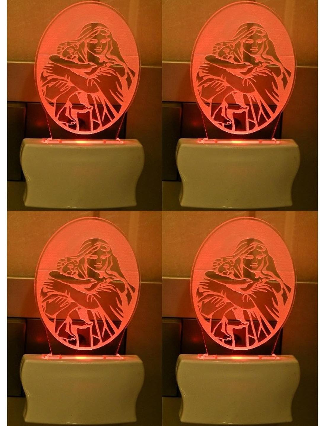 SORed 4 Pieces Printed Glass Spherical Shaped Wall Lamps