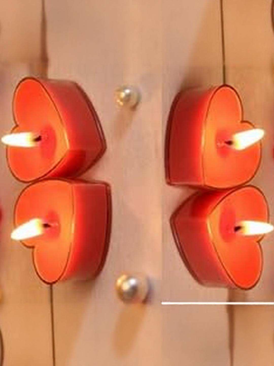SOMIL Pack of 4 Heart-Shaped Candles