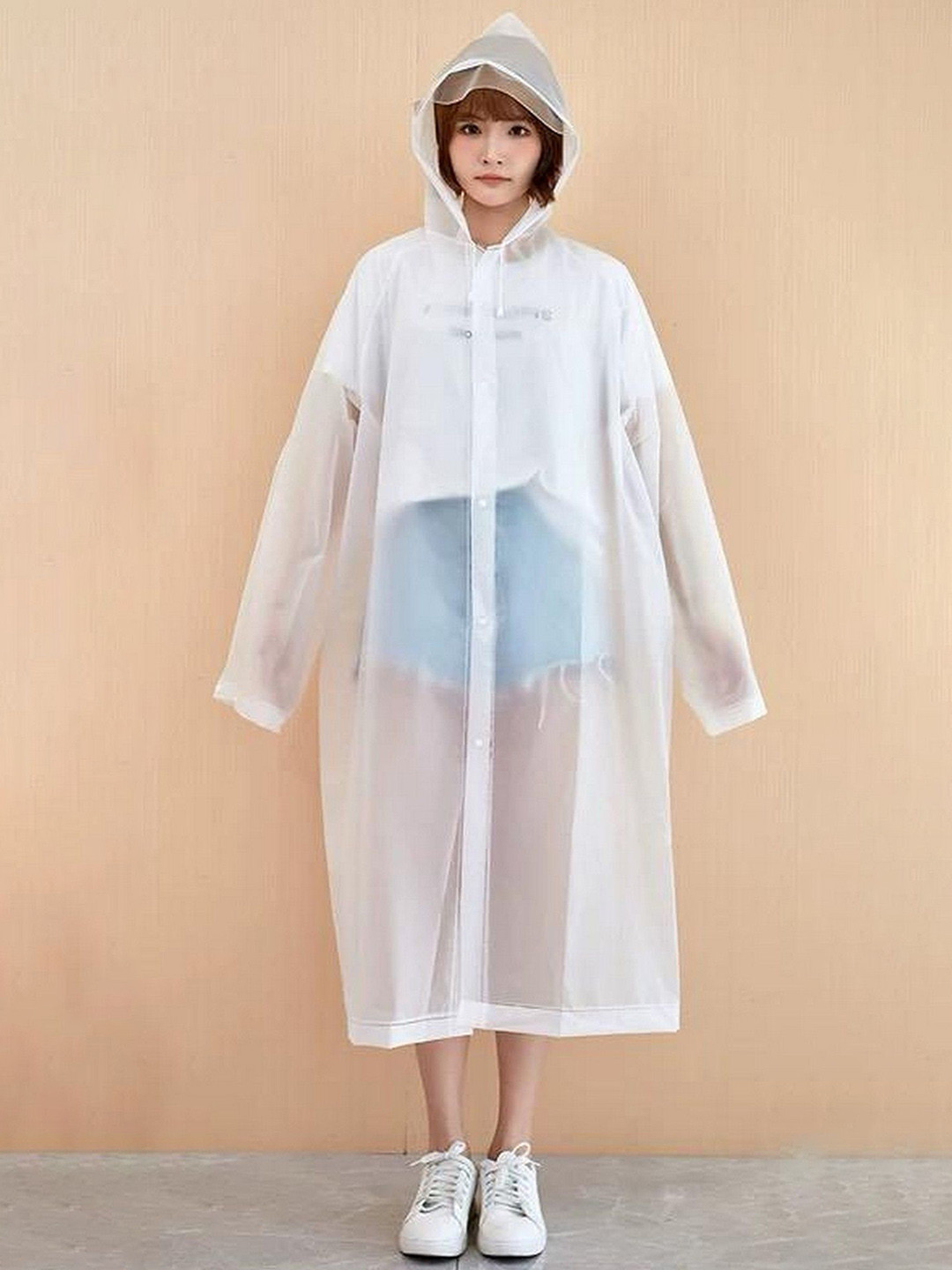 Infispace Hooded Breathable Waterproof Long Rain Jacket
