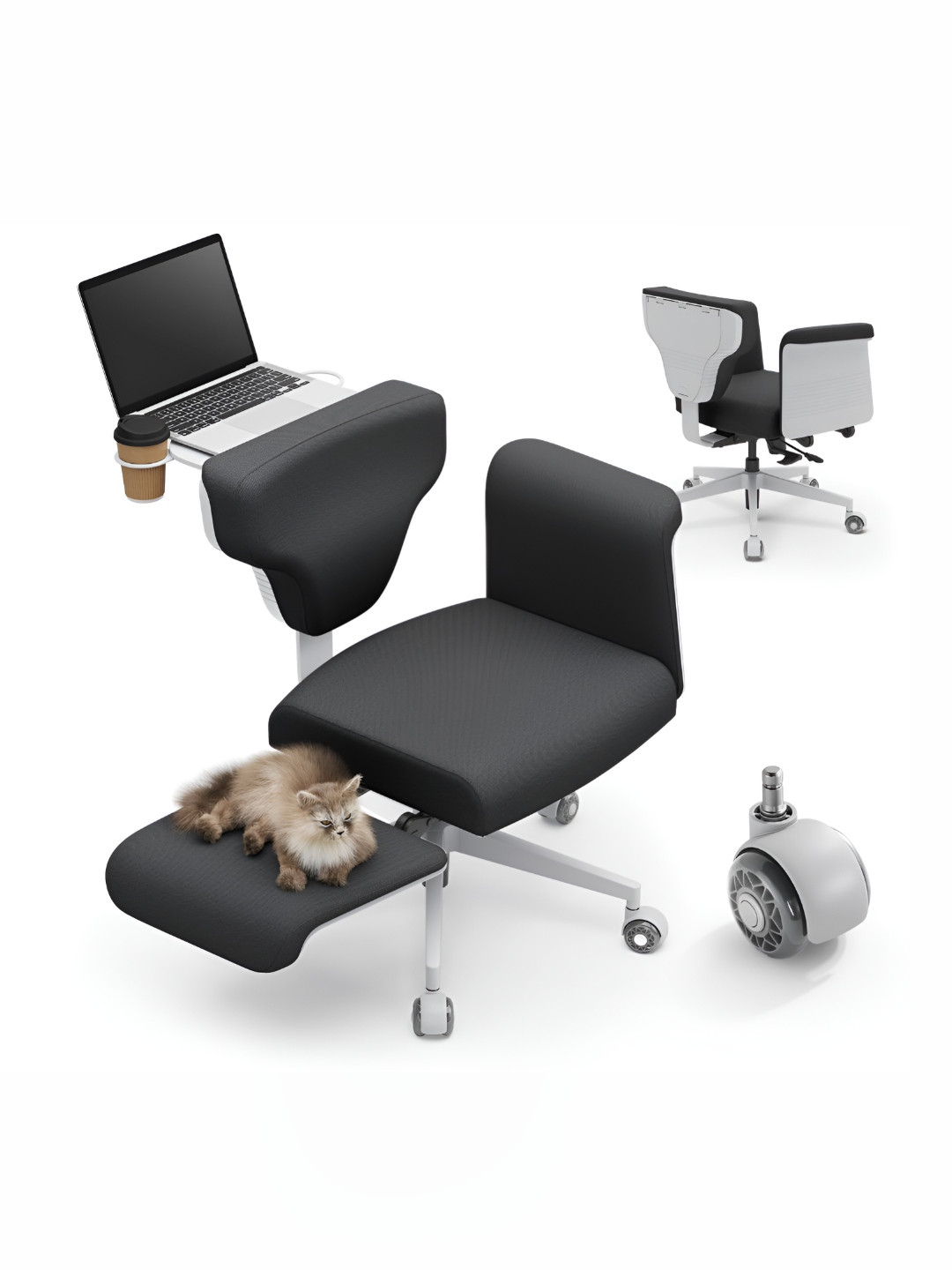 DROGO Grey FreedomX CrossLeg Adjustable OfficeChair