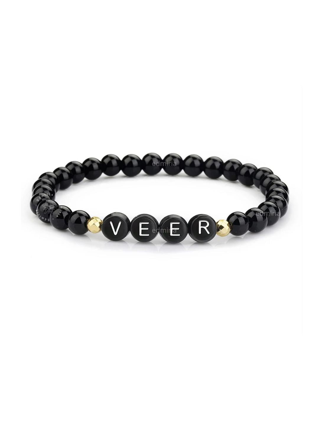 EDMIRIA Men Black Wood Bracelet