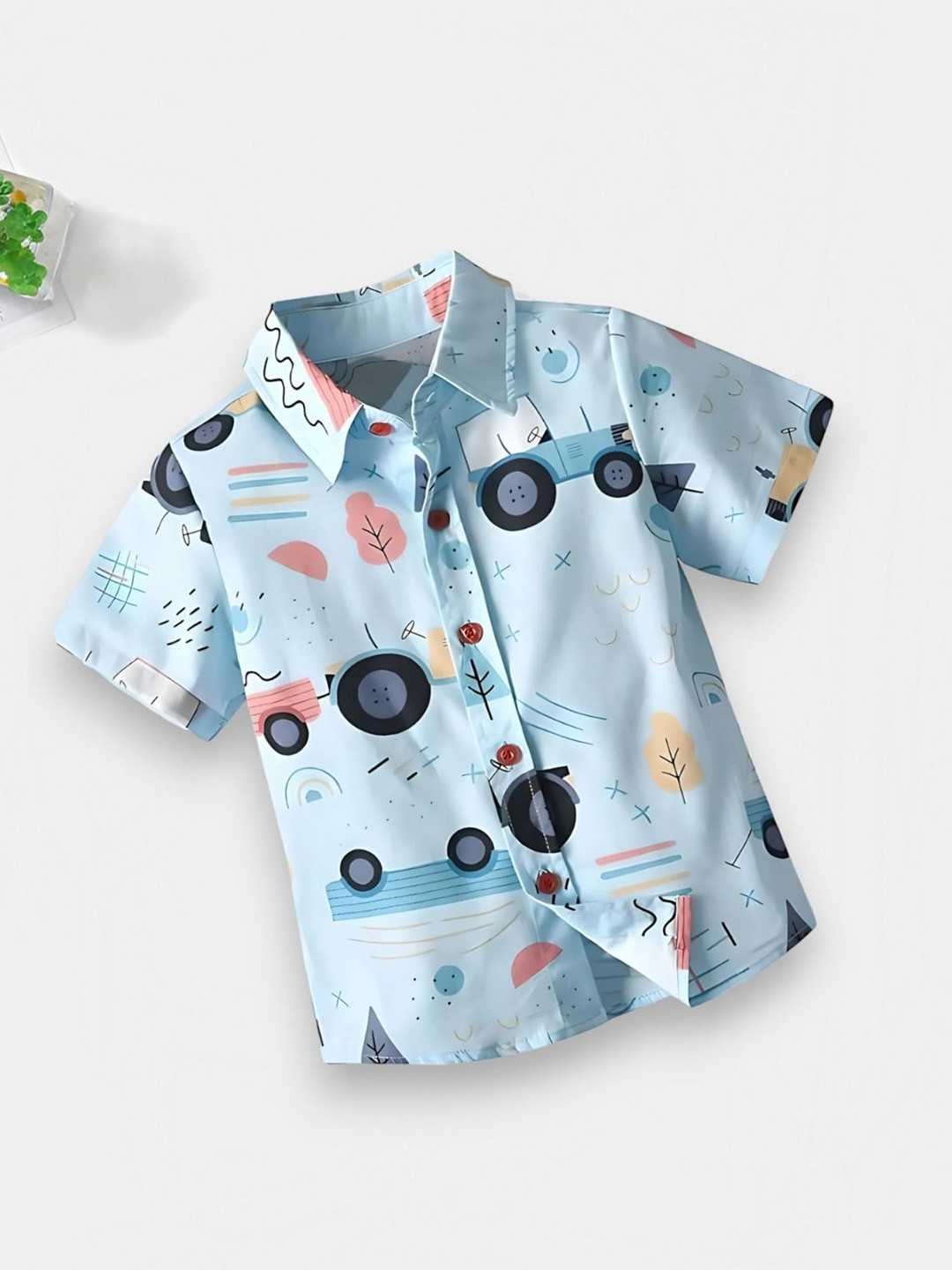 DUTT CREATION Boys Classic Fit Conversational Printed Spread Collar Casual Shirt