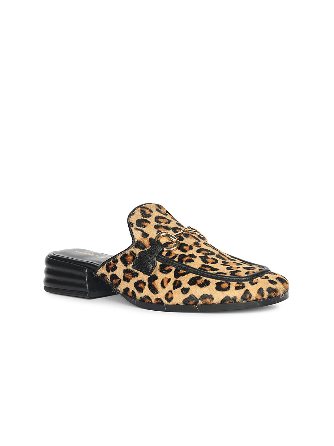 Saint G Leo Printed Leather Block Heel Mules