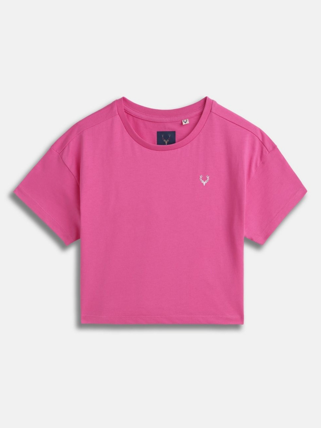 Allen Solly Junior Girls Round Neck Drop-Shoulder Sleeves Cotton T-shirt