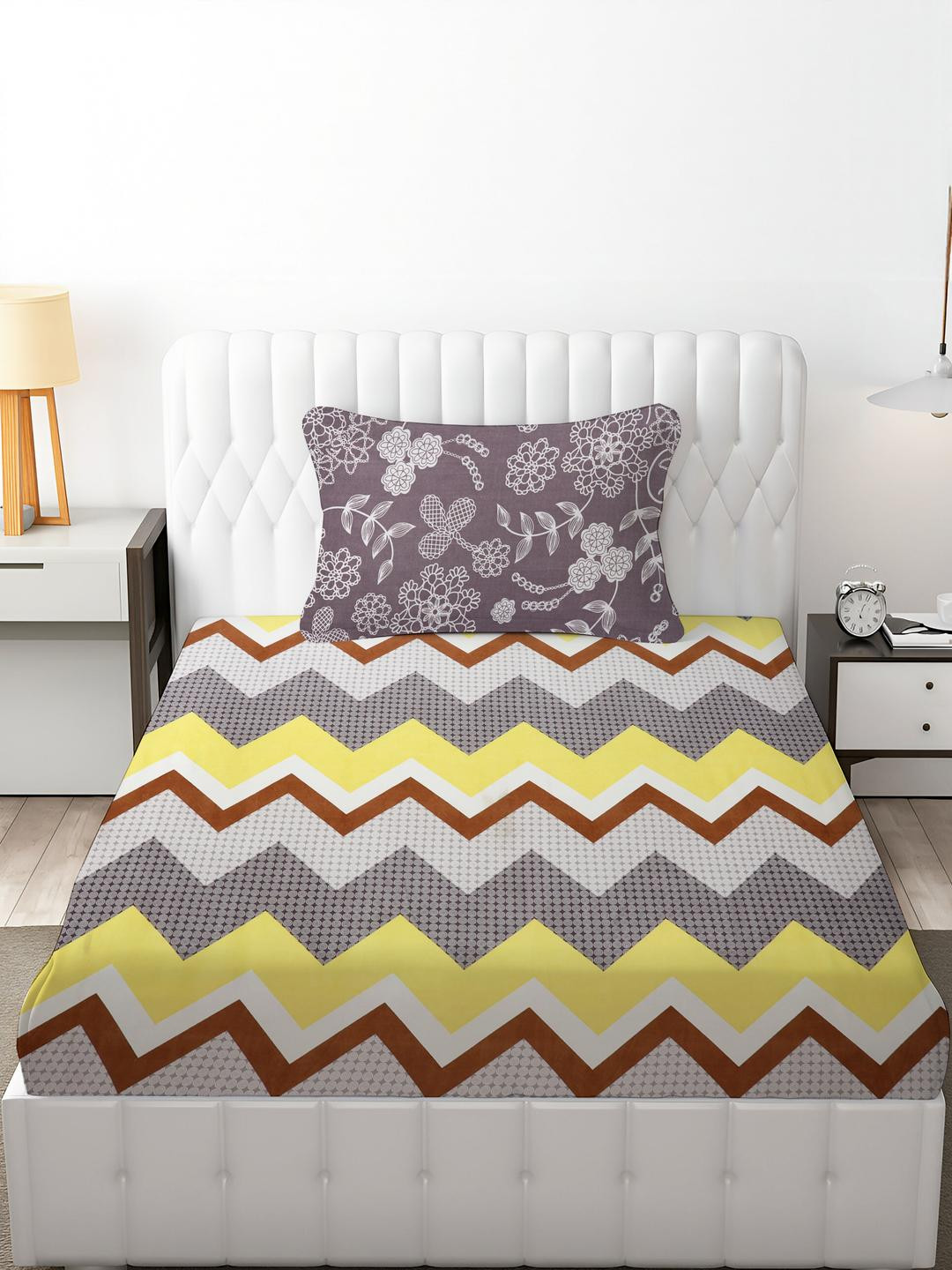 IVAZA Yellow Pure Cotton 500 TC Bedsheets