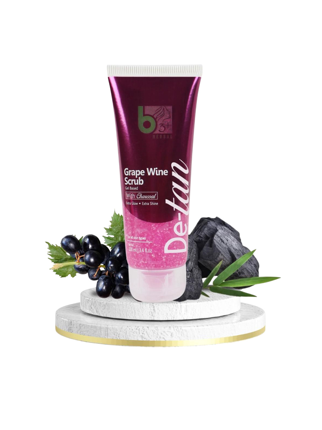 b3+ HERBAL Grape Wine De Tan Face Scrub - 100 ml