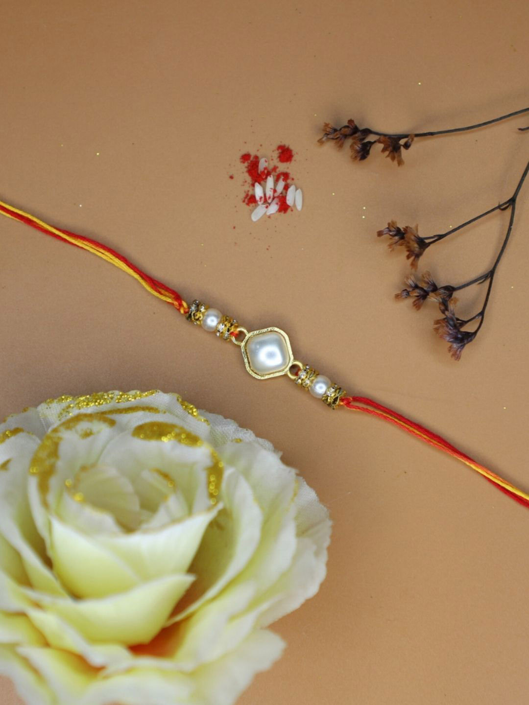 Anouk Thread Rakhi Greeting Card & Roli Chawal