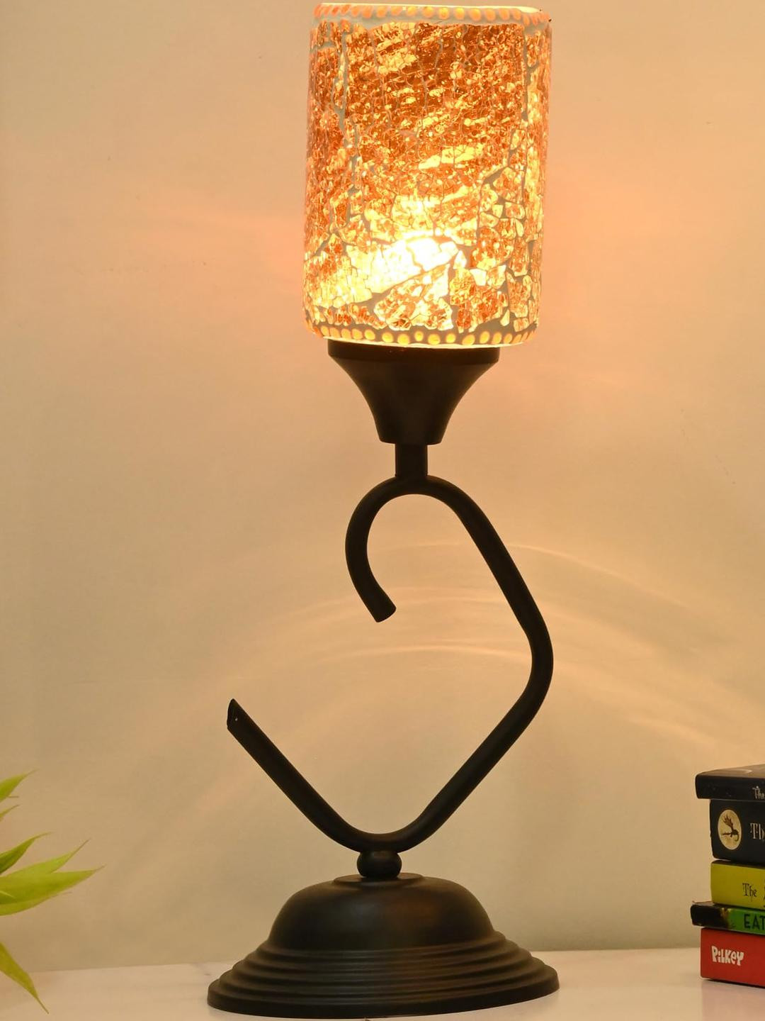 SOMIL Orange Glass Cylinder Table Lamps