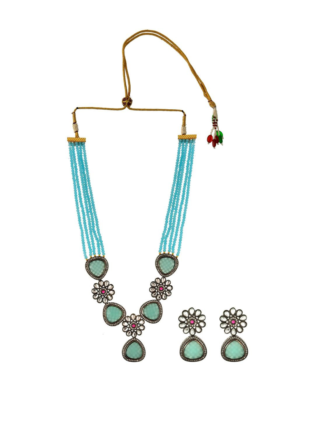 Rozy Styles Blue Brass Jewellery Set