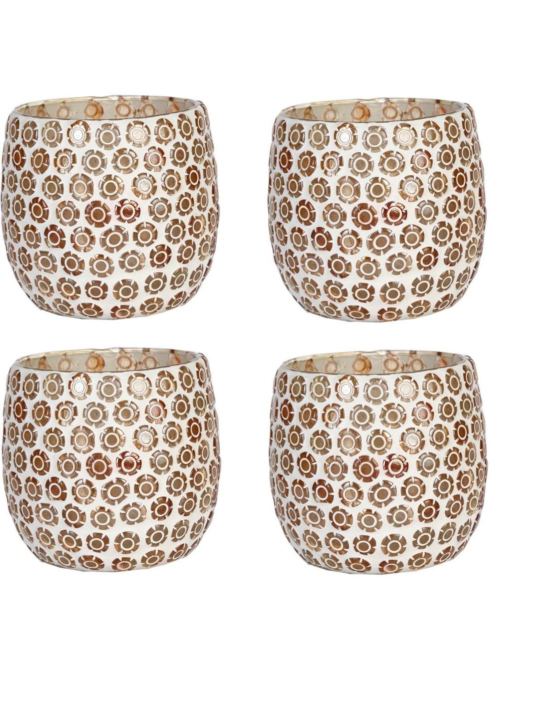 Somil Vibrant Multicolor Glass Candle Holder  Add A Touch Of Magic To Diwali, Parties & Candlelight Dinners, Size-8.5 X 8.5 X 9  Cm Pack OF 4