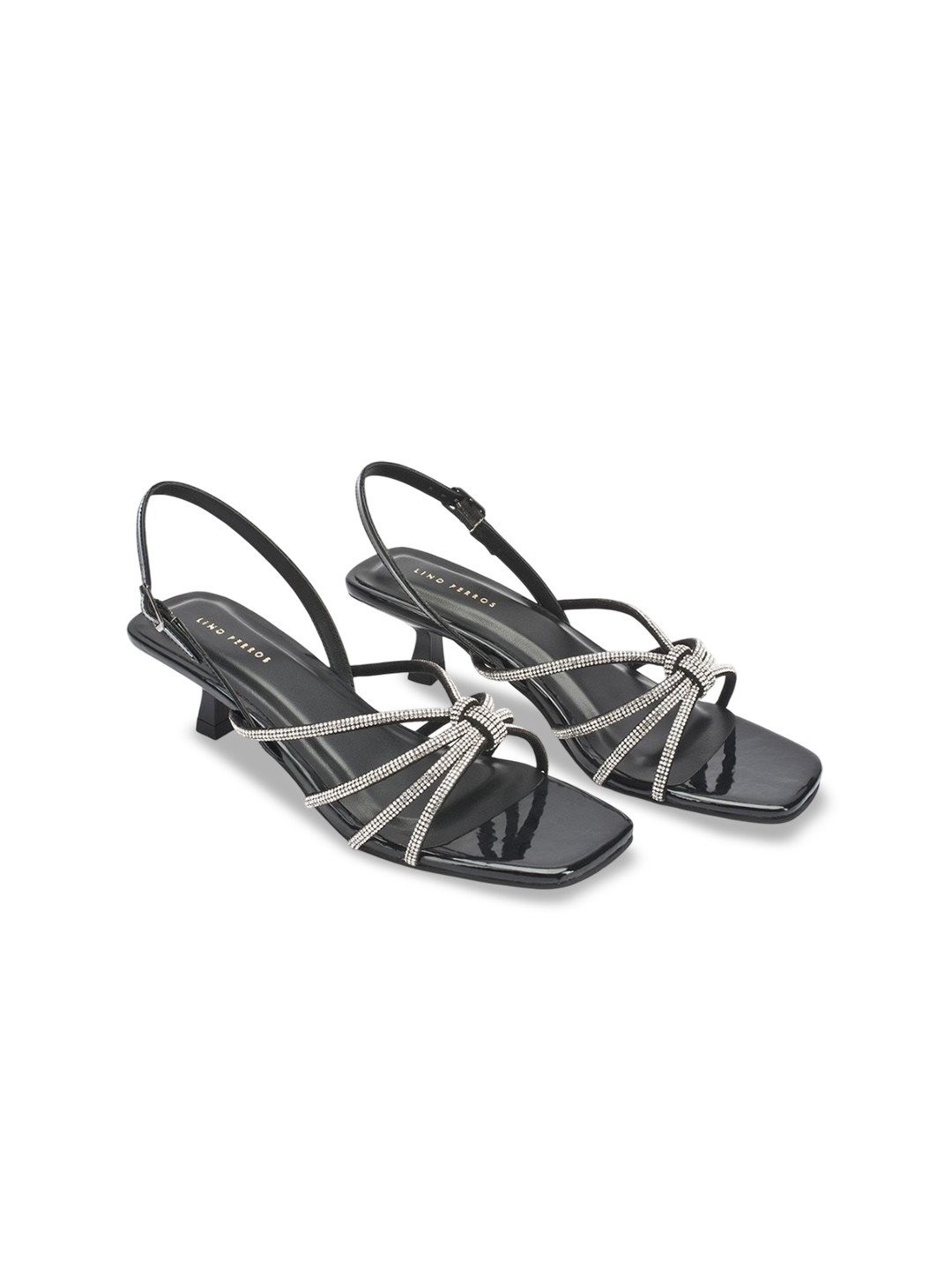 Lino Perros Embellished Kitten Heel Sandals