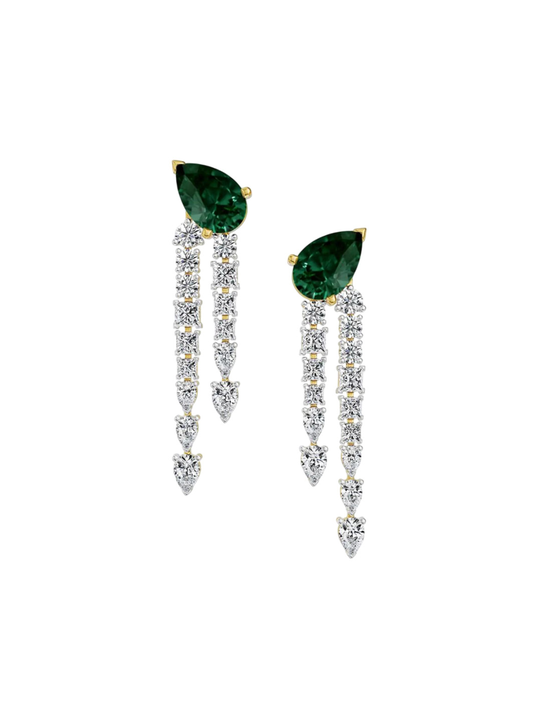 Emori 18KT Gold Empress Dewdrop Earrings With Lab Grown Diamond - 8.09 g