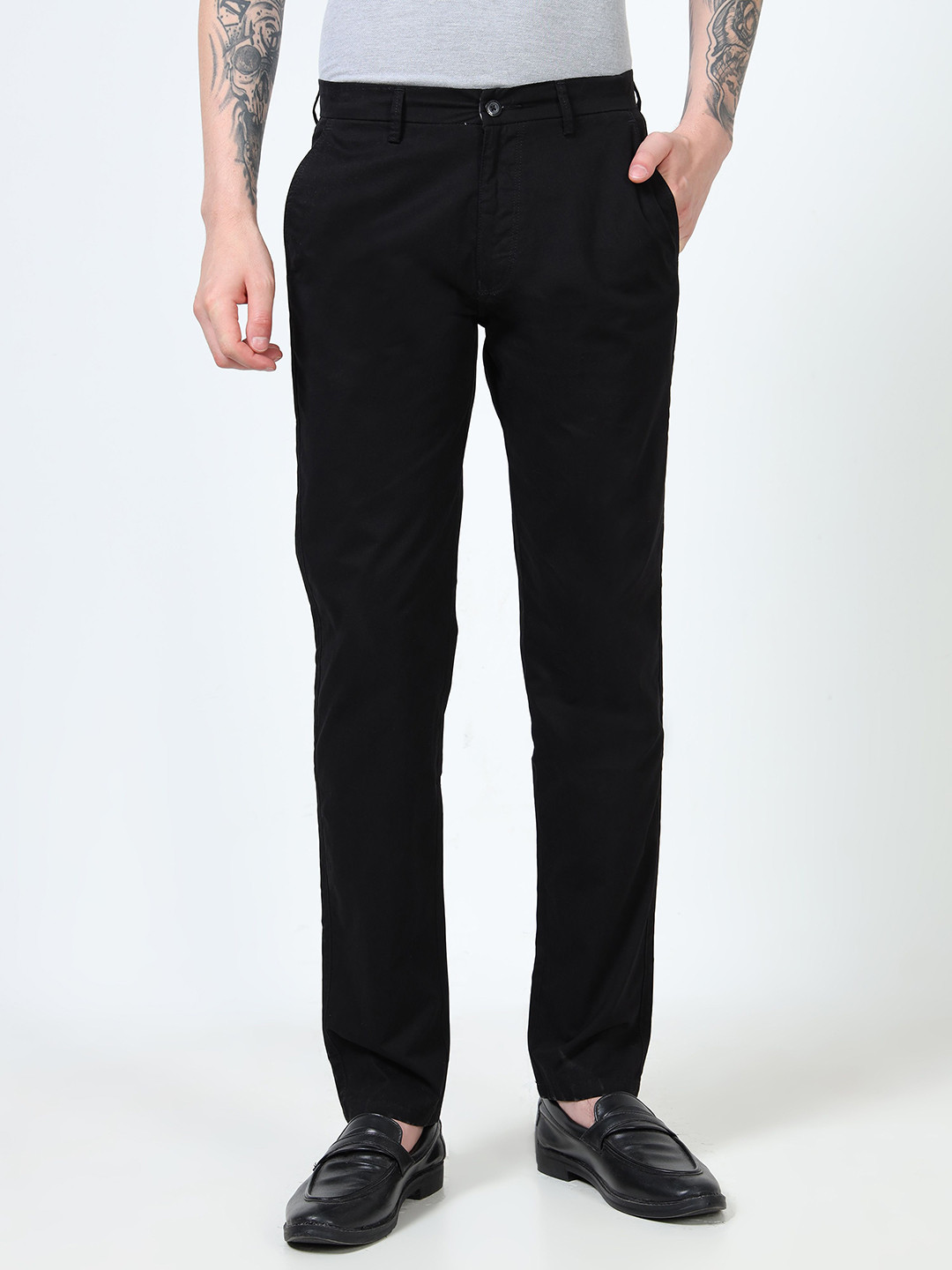 MARTIN SMITH Men Comfort Relaxed Fit Easy Wash Mid-Rise Cotton Chinos