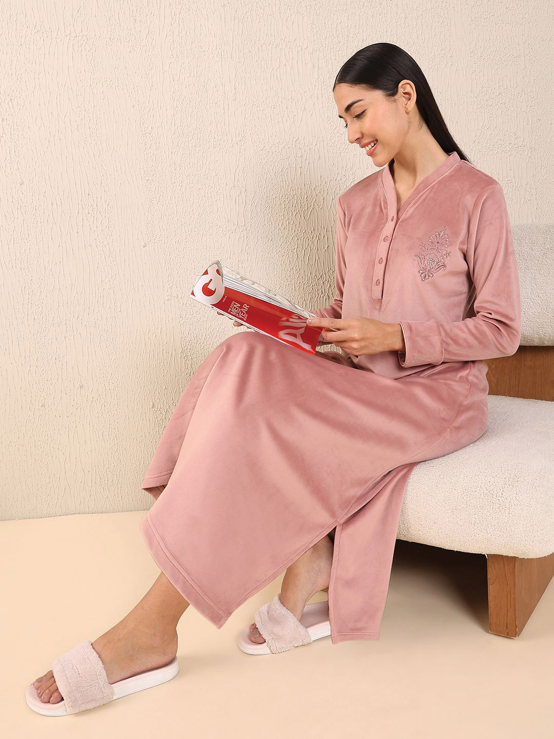 Sweet Dreams Women Long Sleeve Maxi Nightdress