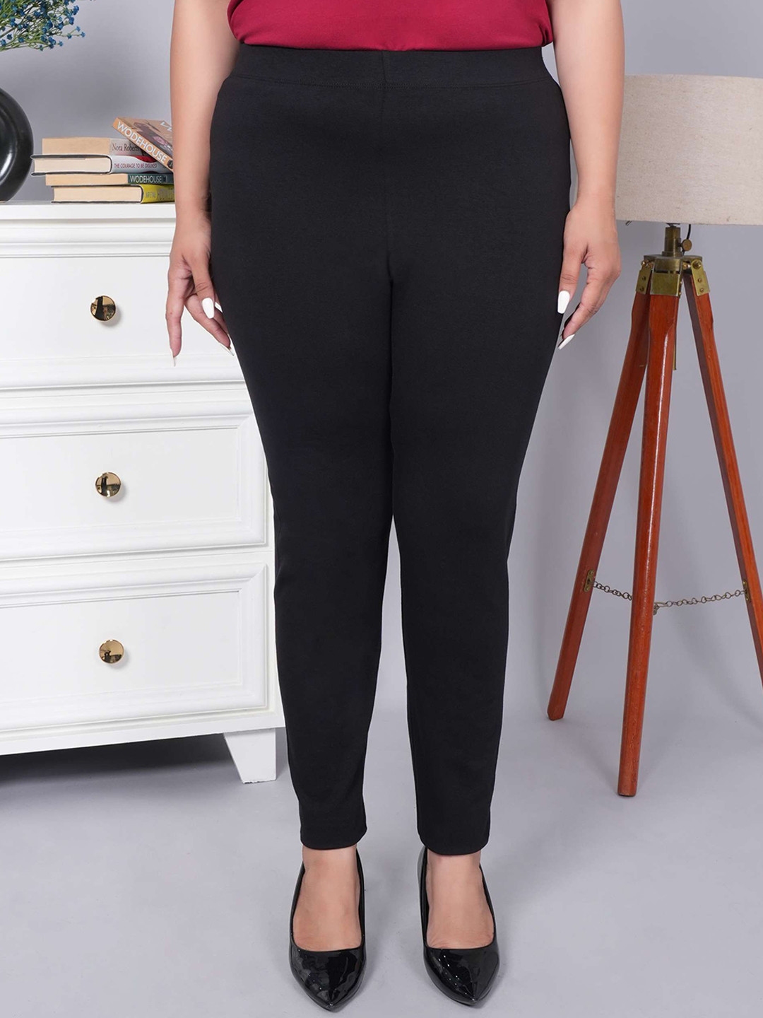 Mlada Women Solid High Waist Stretchable Bootcut Flared Cotton Leggings