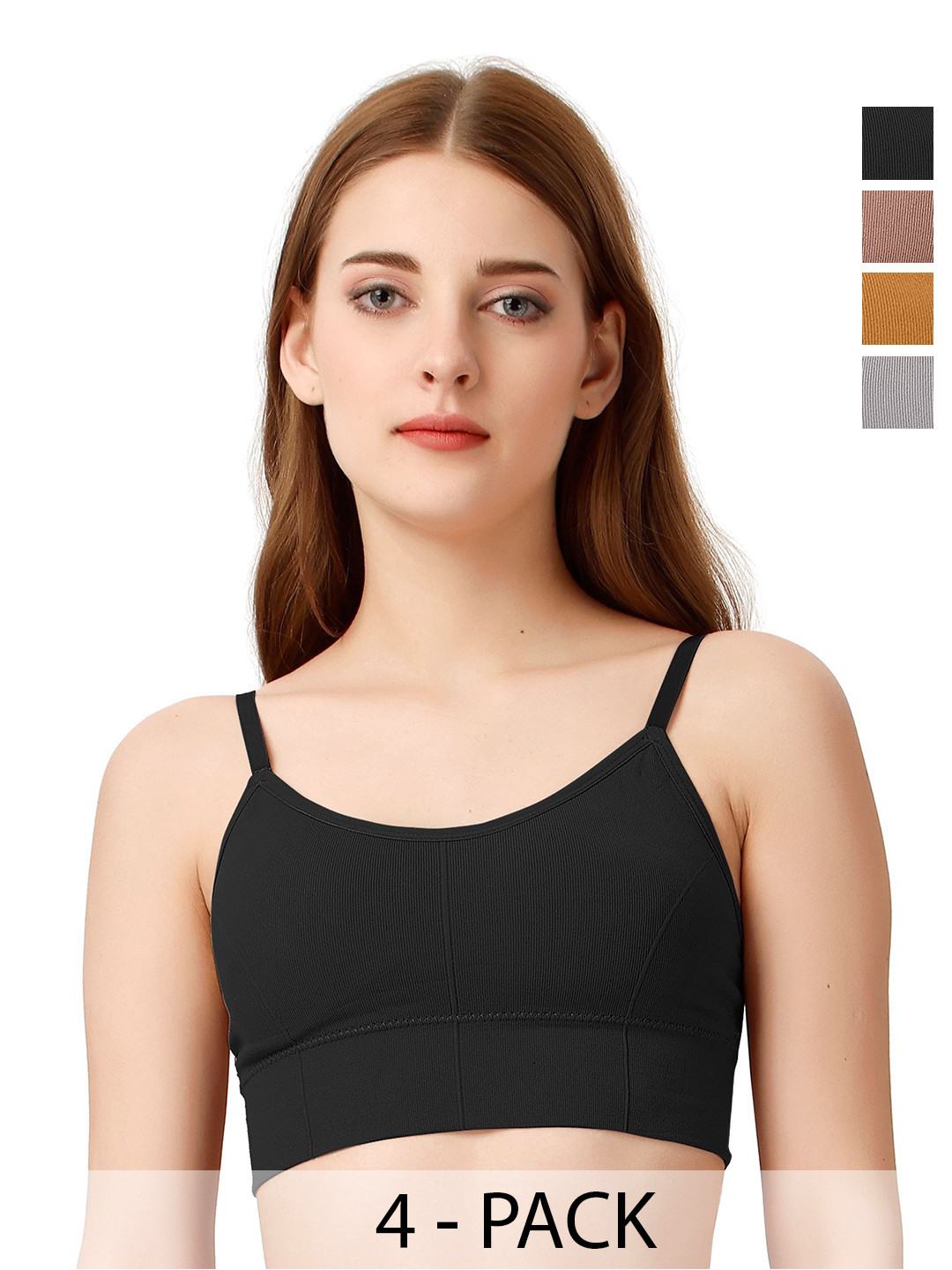 Moda Rapido Women Pack of 4 Full Coverage Lightly Padded Cotton T-shirt Bras