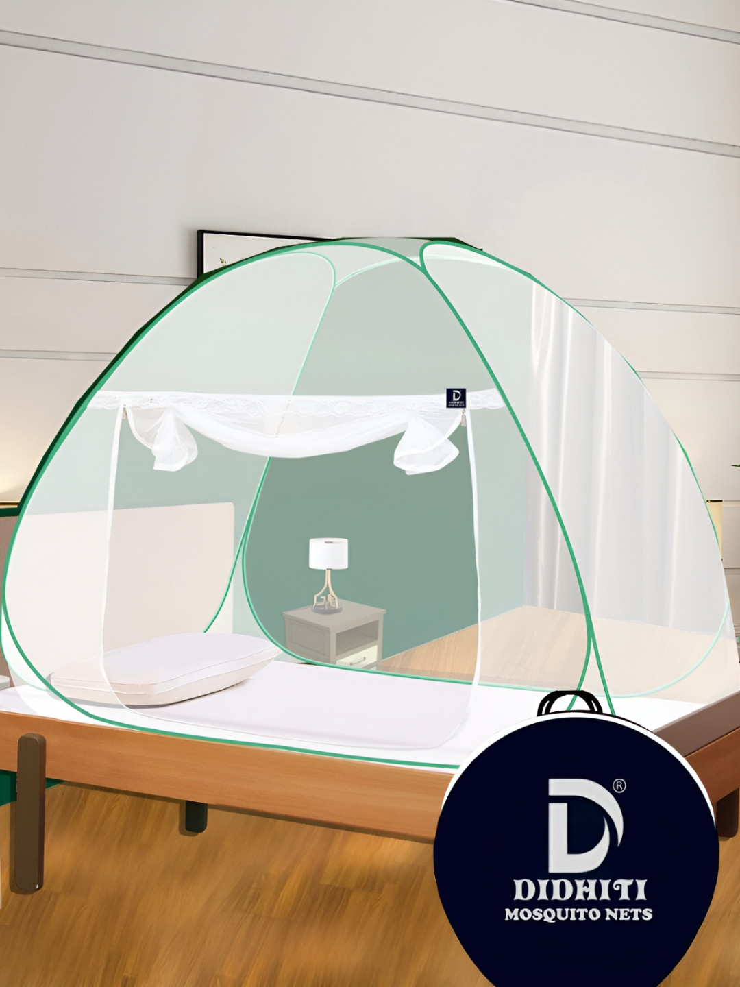 didhiti White & Green Tent Mosquito Net
