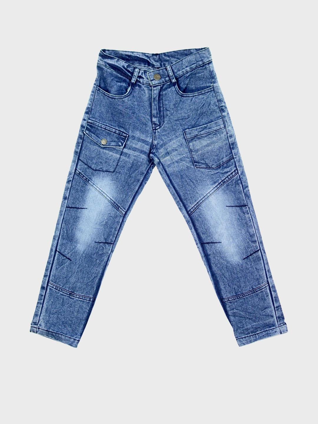 ME N MY Unisex Kids Mid-Rise Mildly Distressed Light Fade Jeans