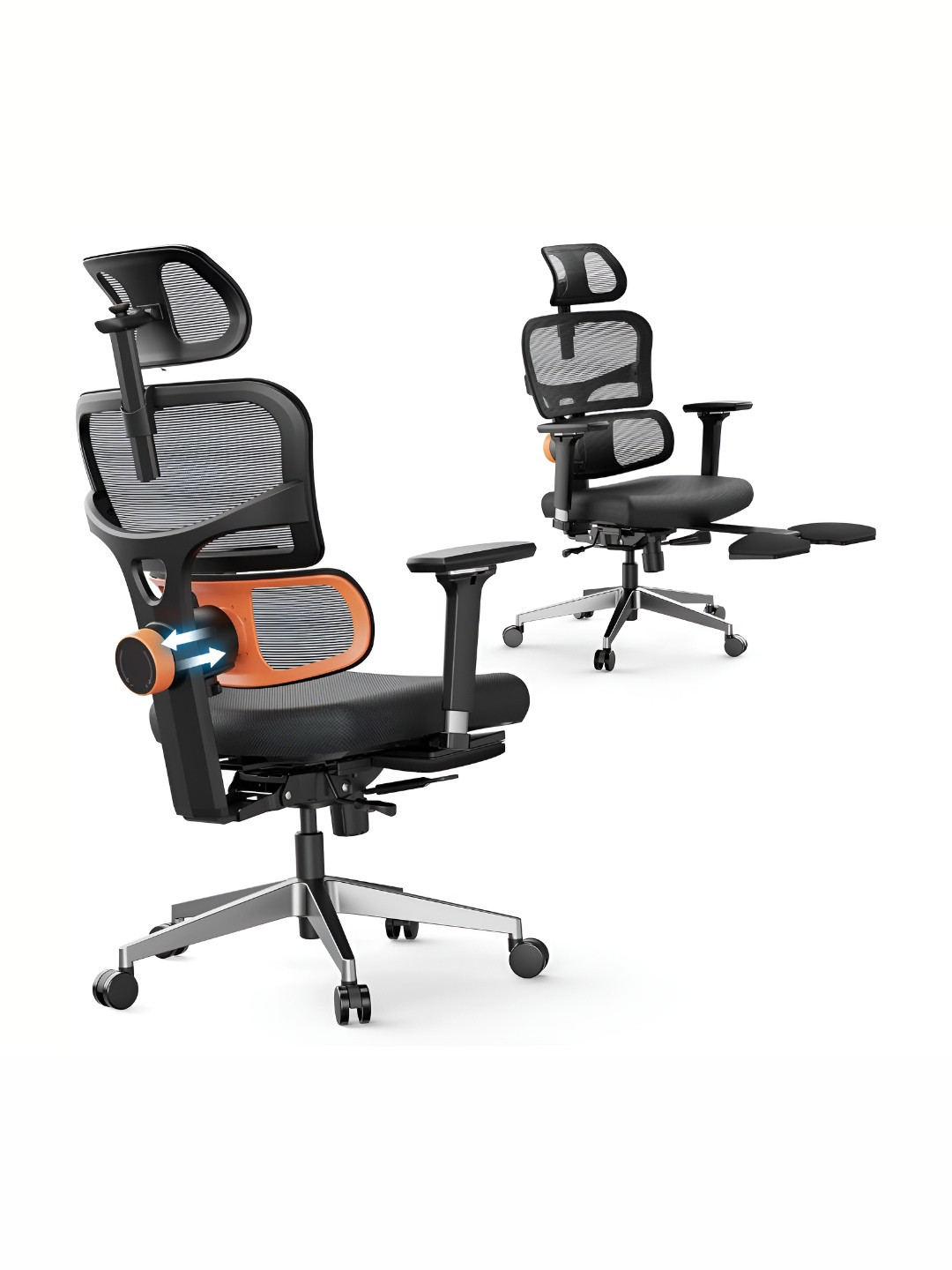 DROGO Black Study & Lumbar Support Study Chair