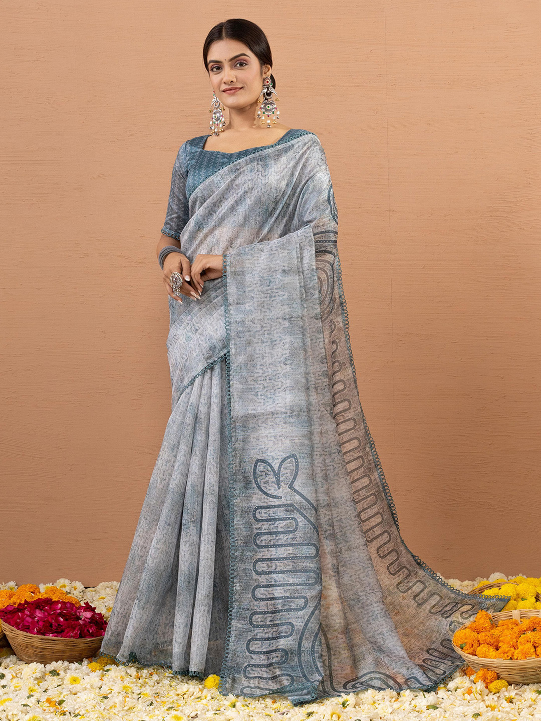 Sedora Couture Beads and Stones Art Silk Saree
