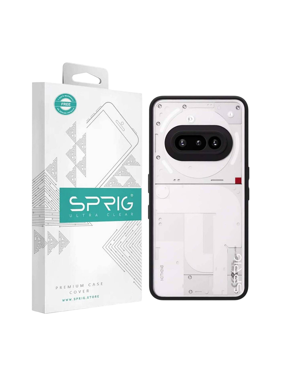 SPRIG Nothing Phone 3a Matte Black Transparent Back Cover