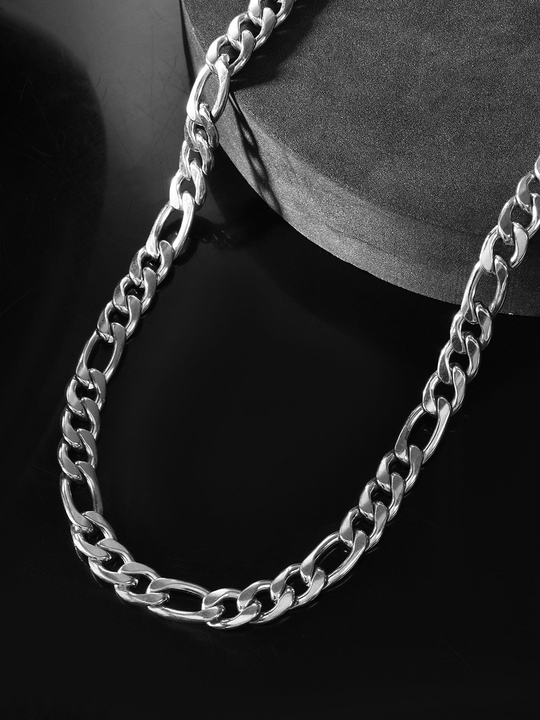 PYR FASHION Men Sterling Silver-Plated Minimal Curb Link Chain