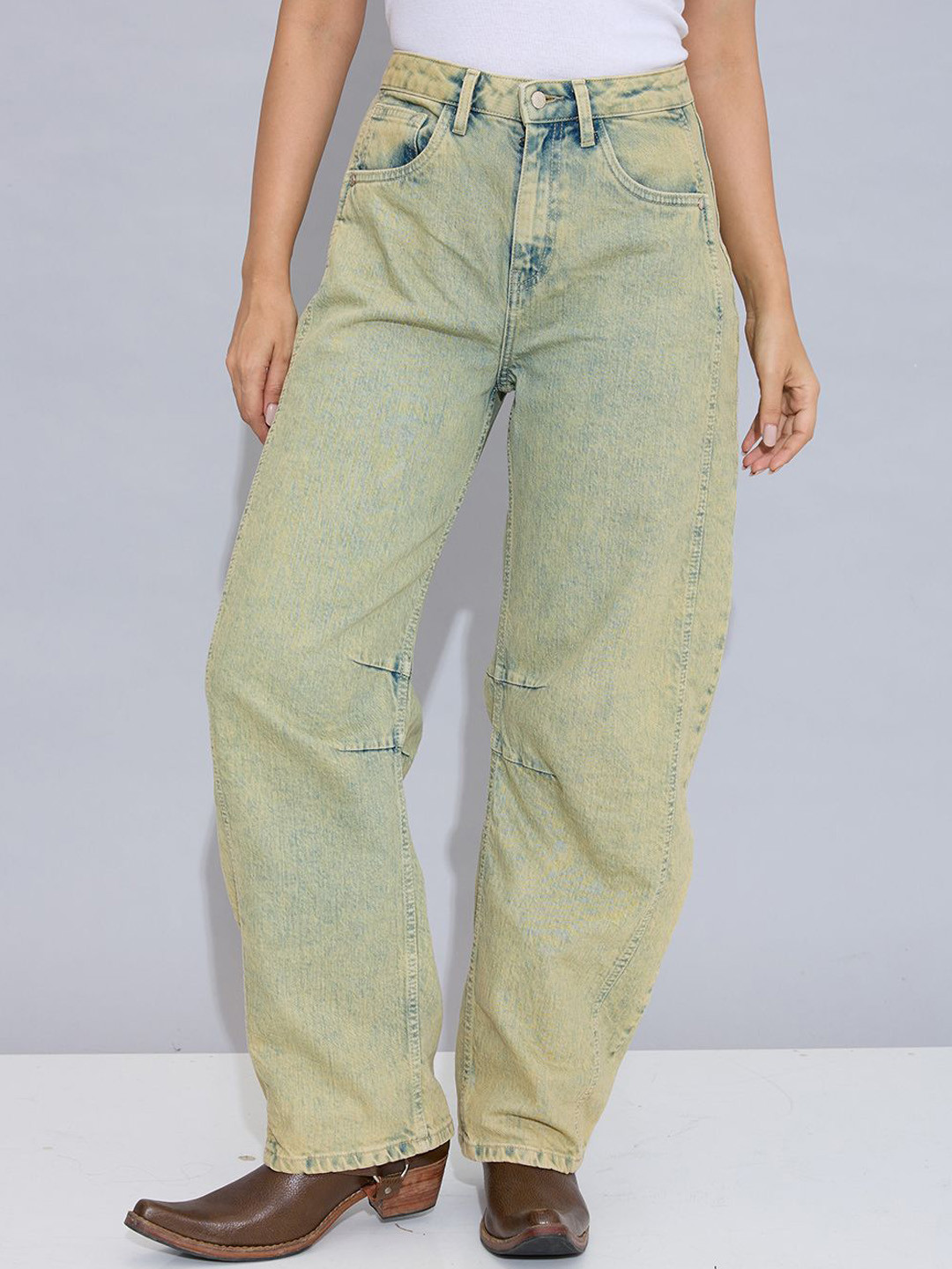 STORMY JEANS Women Barrel Fit High-Rise Jeans