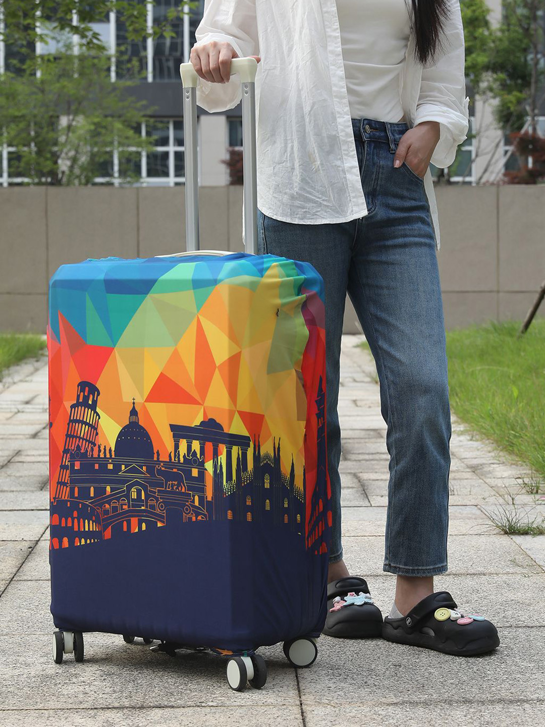 HOKIPO Printed Scratch Resistant Large Trolley Suitcase Cover