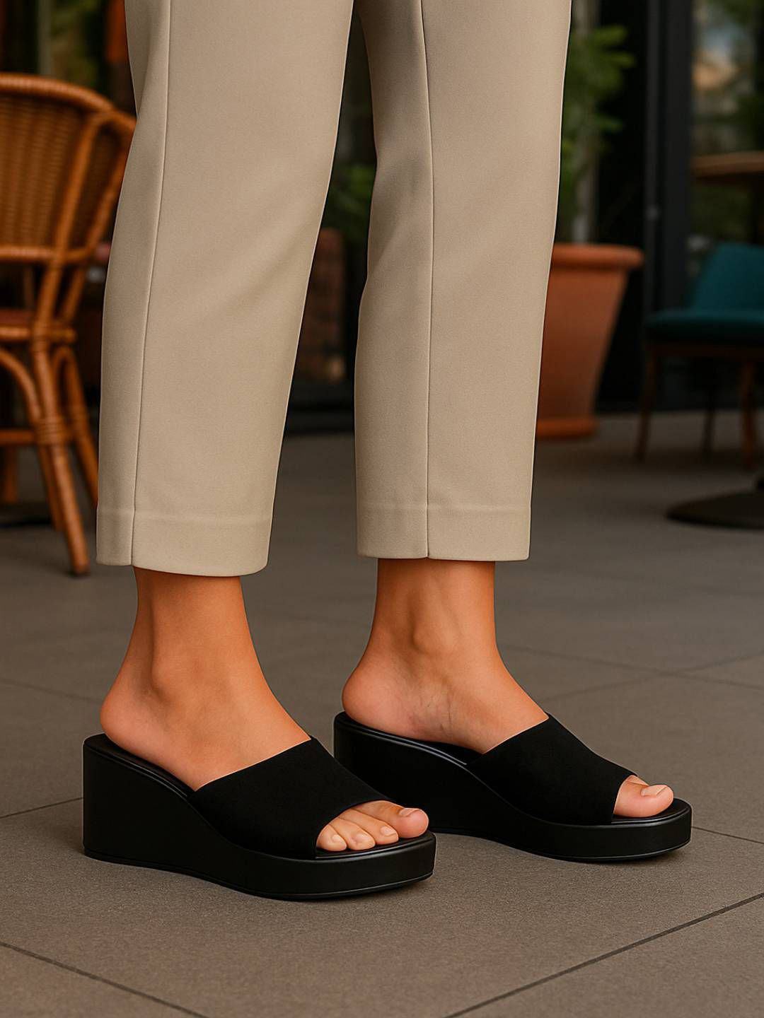 Baespice Night Glide Platform Wedges Sandals