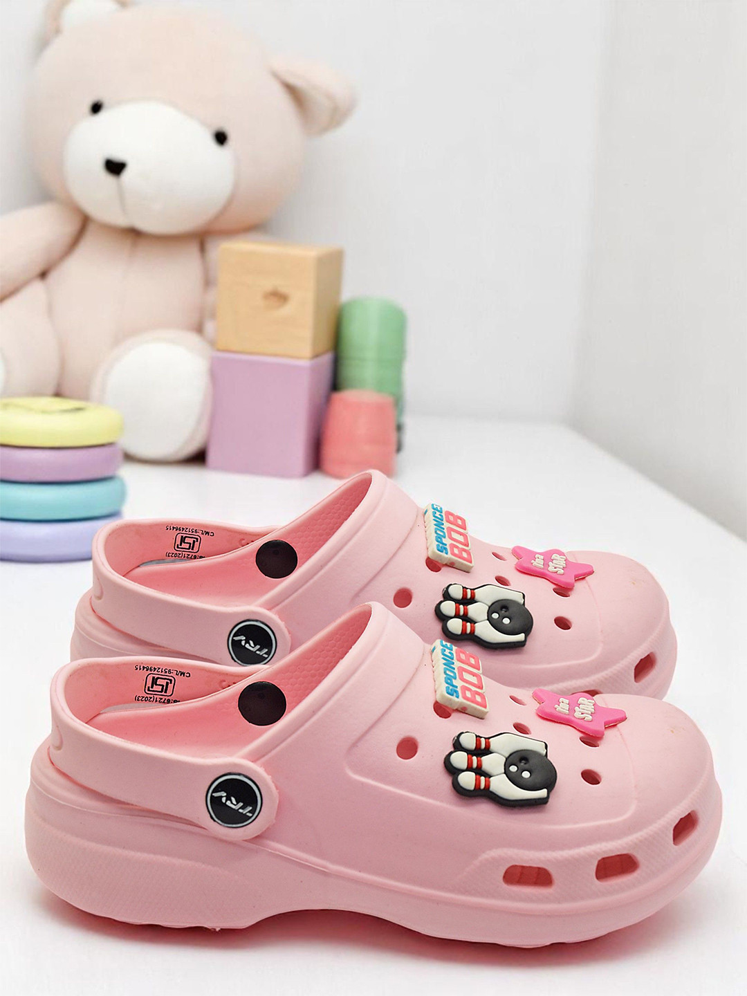 TRV Kids Self Design Rubber Clogs