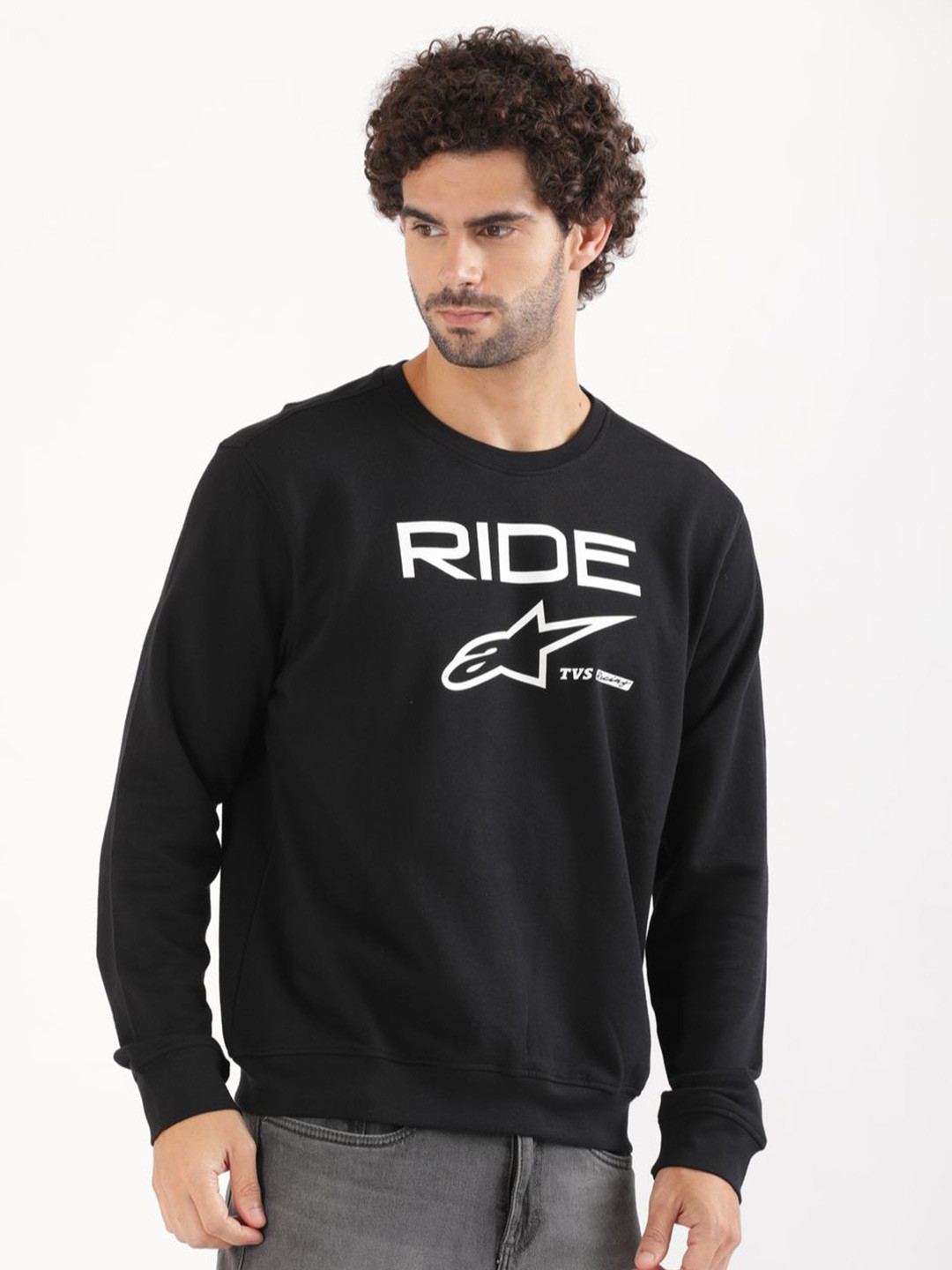 TVS Men Racing x Alpinestars Round Neck Cotton Sweatshirt