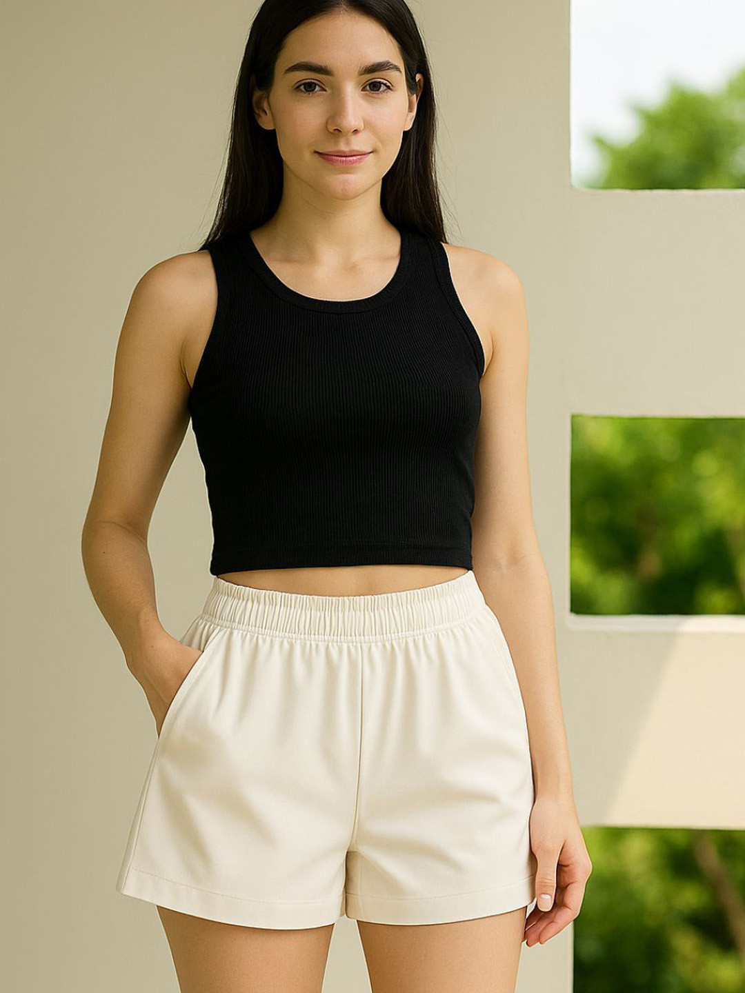 Kesudi Women Cotton High-Rise Regular Fit Shorts