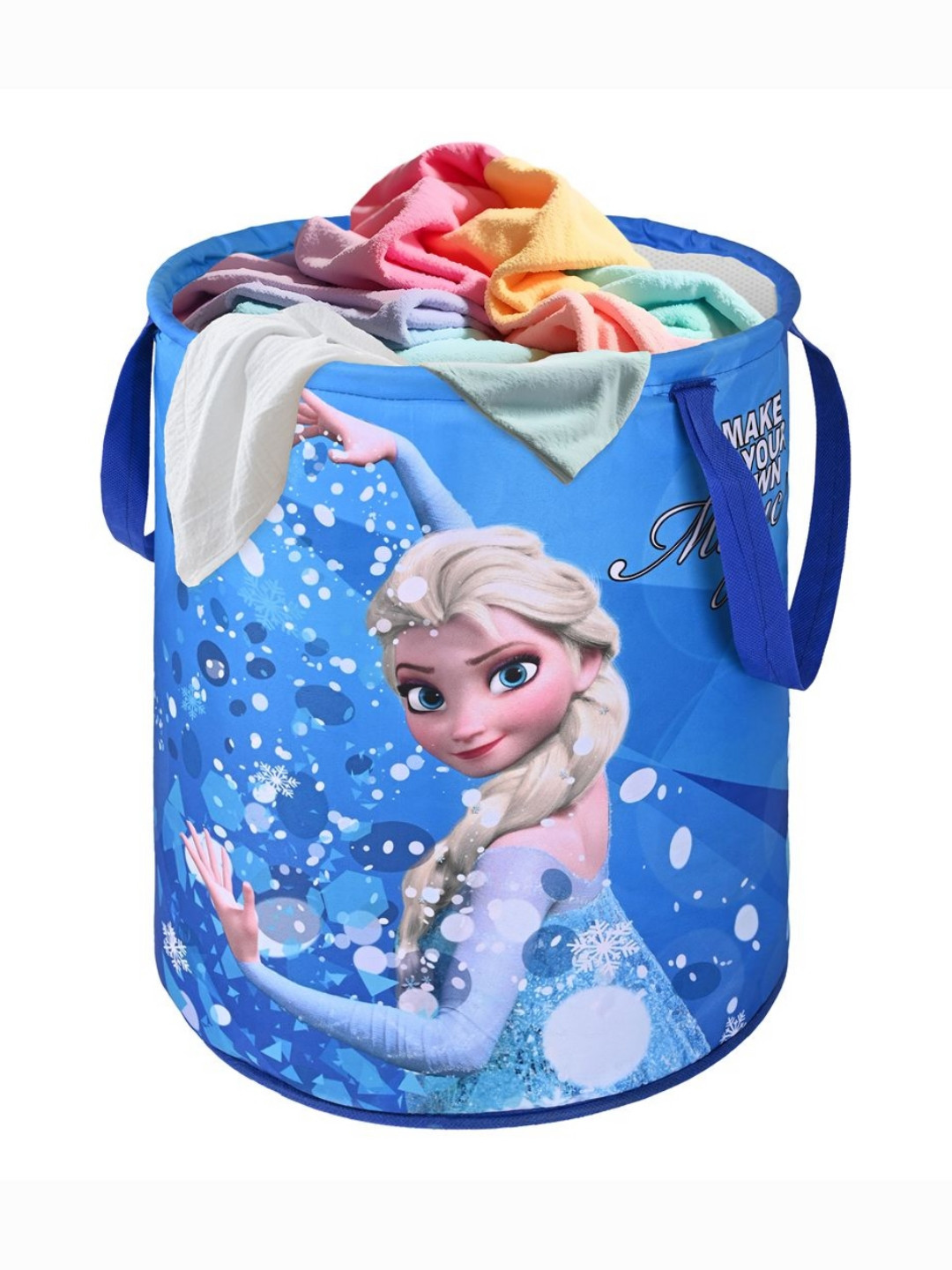 YK Blue Disney Frozen Printed Foldable Laundry Bag With Handles