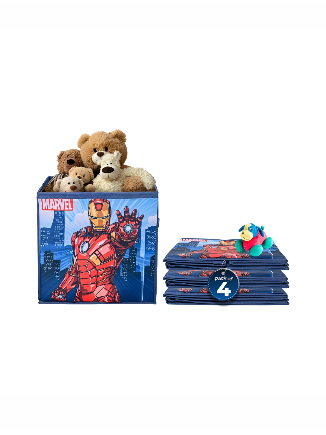 YK Navy Blue & Red 4 Pieces Marvel Ironman Printed Multi-Utility Organisers