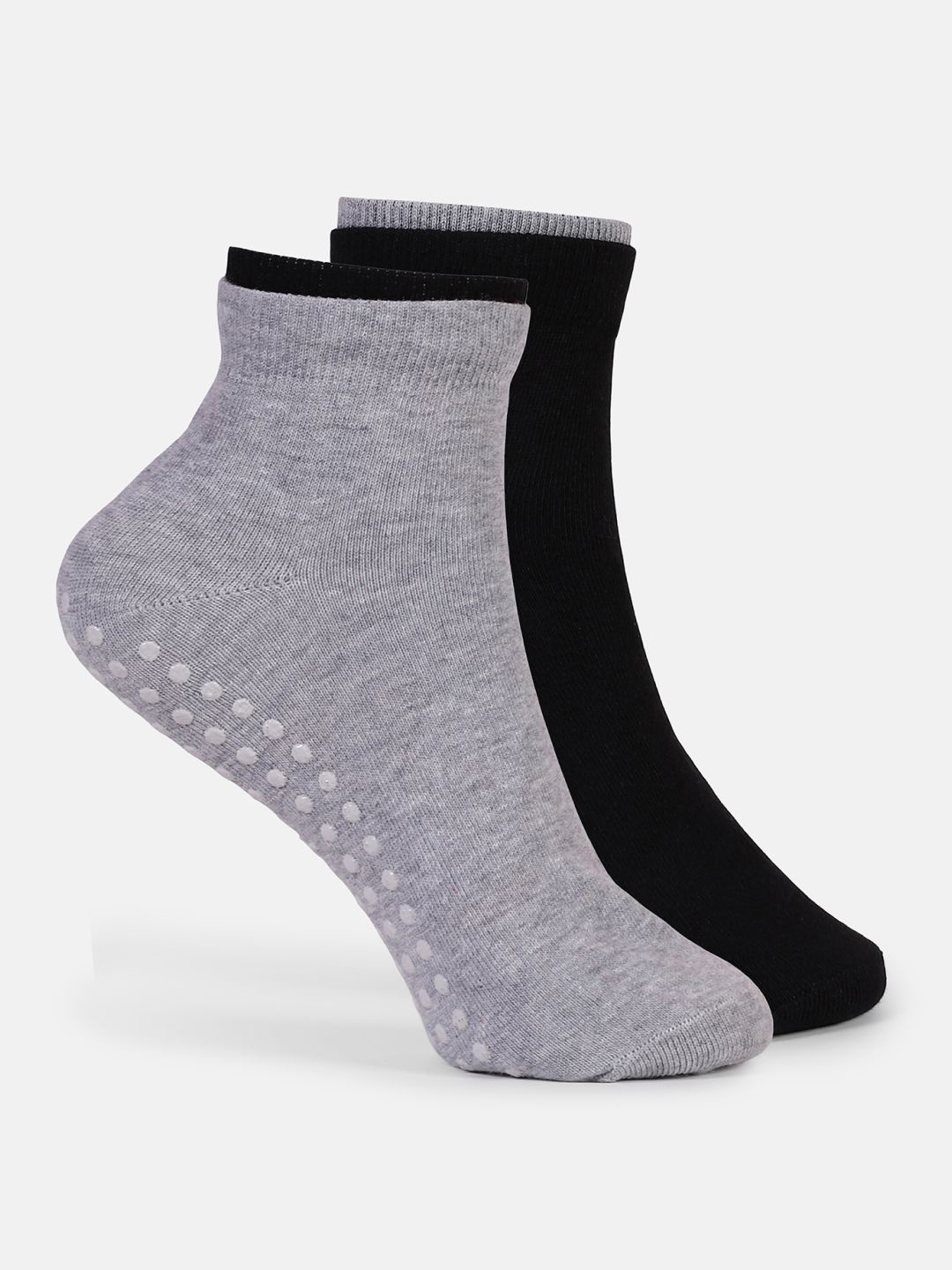 CULT Unisex Pack Of 2 Solid Anti-skid Yoga Socks