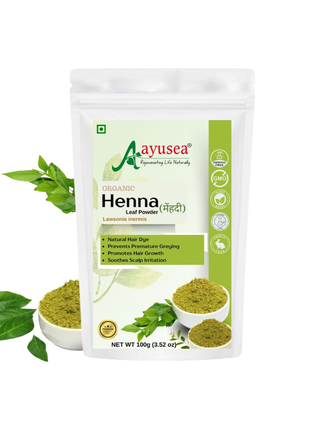 AYUSEA HEALTHCARE Pure Henna Powder For Natural Hair Color - 100 g