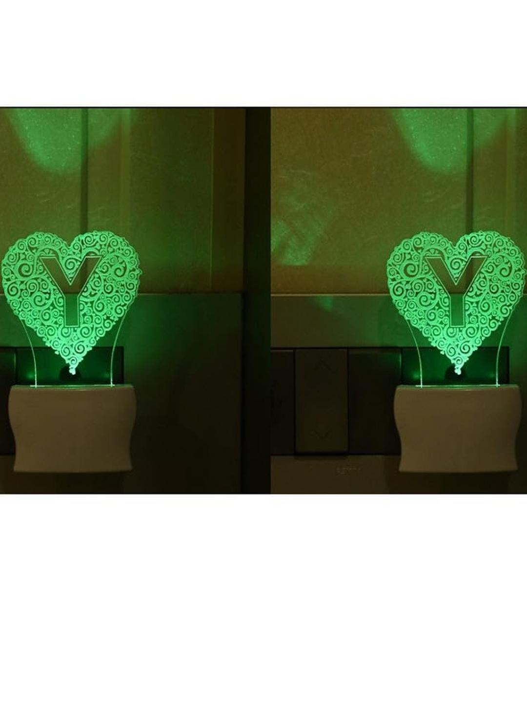 SOMIL Set of 2 Green Glass Cylinder Wall Lamps