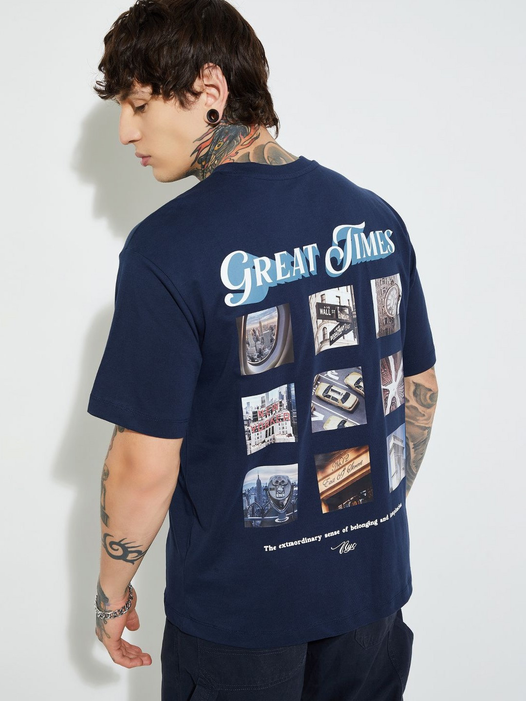 max Men People and Places Printed Round Neck Pure Cotton T-shirt