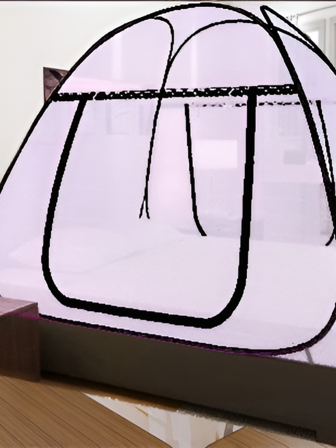 didhiti White & Violet Queen Size Tent Mosquito Net