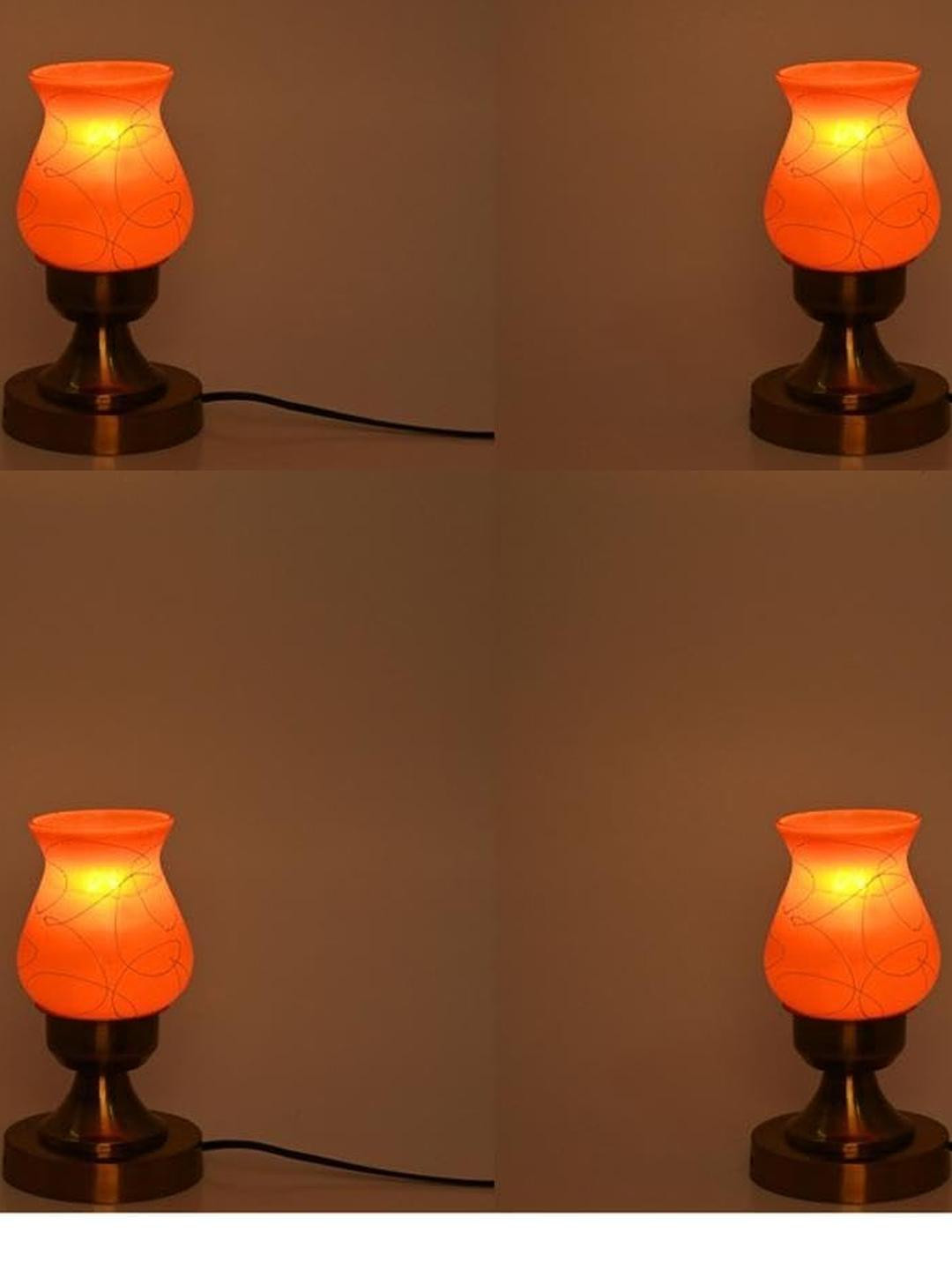 SOMIL Pack of 4 Decorative Glass Shade Table Lamp
