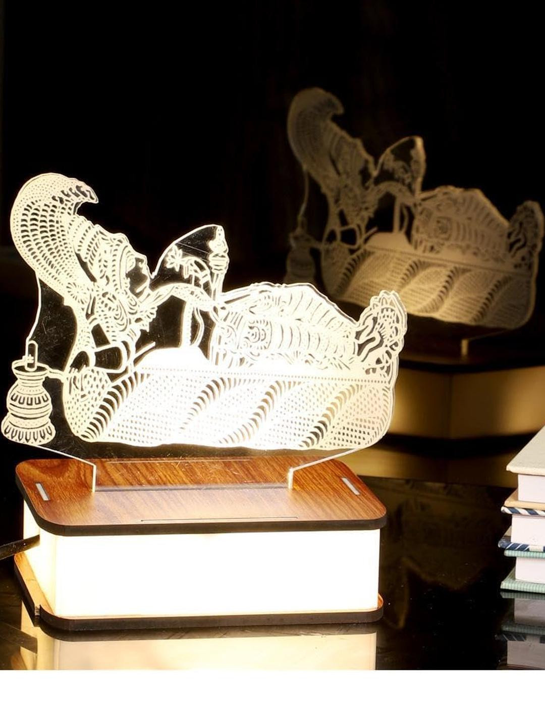 SOMIL White Narayana Glass Table Lamp